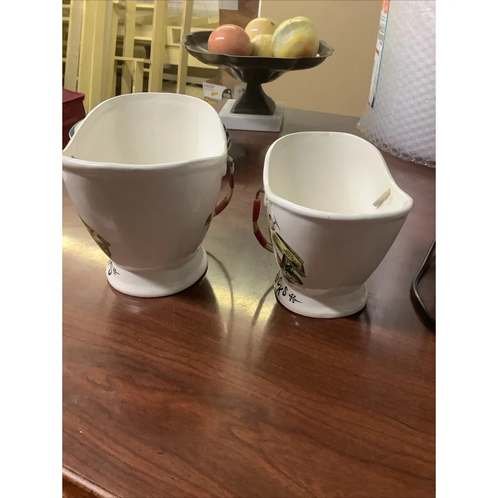 vintage chips, snack, & Nuts porclean baskets with handles